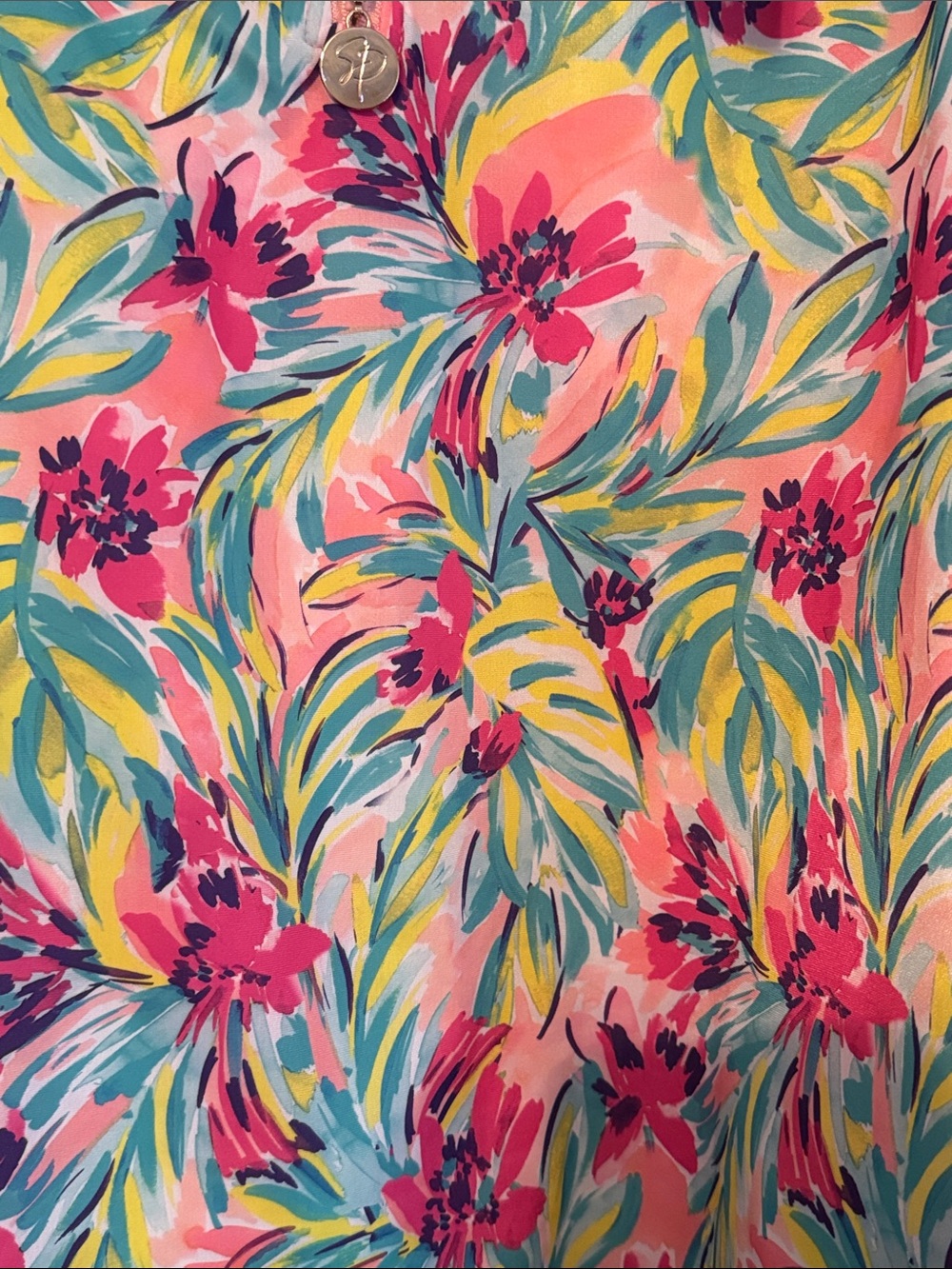 Stella Parker Vibrant Floral Sleeveless Zip-Front Golf Top - Picture 5 of 5